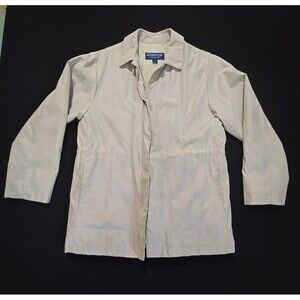 VTG Oversized Tan Jacket SzL London Fog Rain Cinch Basic Gorp Street Utility